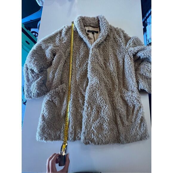 Kenneth Cole Faux Fur Beige Jacket S (A) - Picture 13 of 14
